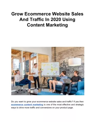 grow ecommerce website sales and traffic in 2020