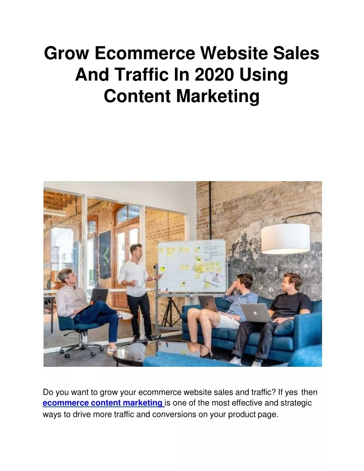 grow ecommerce website sales and traffic in 2020 using content marketing