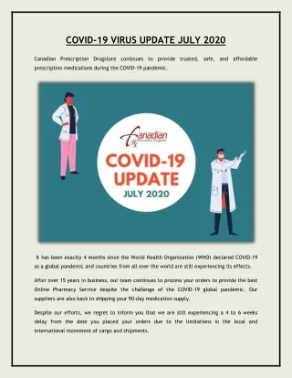 COVID-19 VIRUS UPDATE JULY 2020