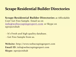 scrape residential builder directories