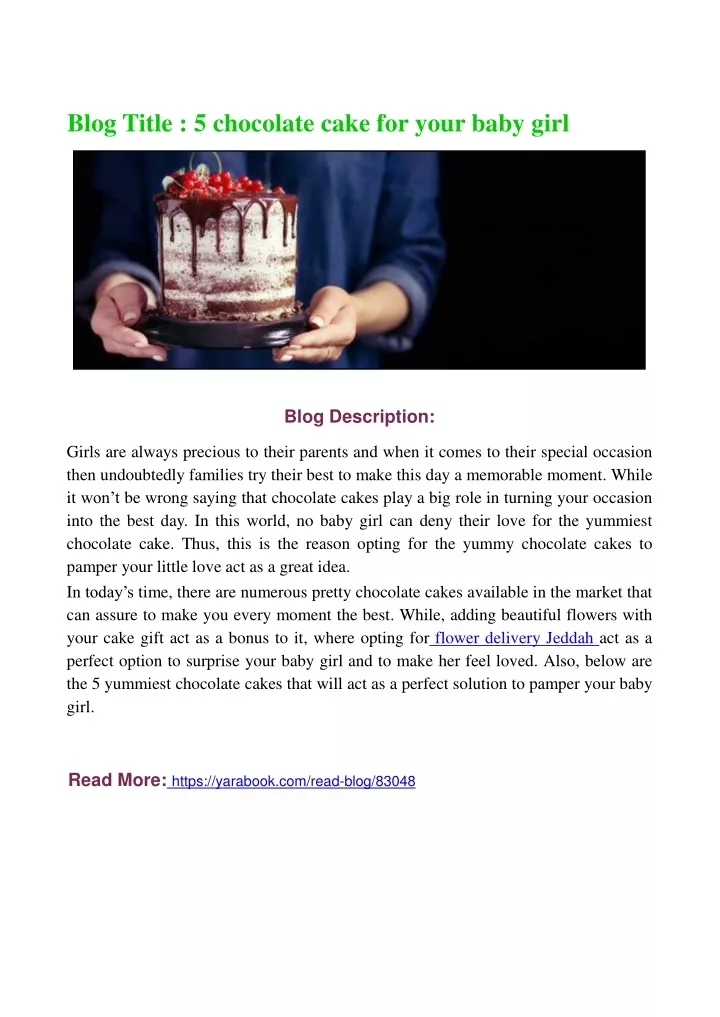 blog title 5 chocolate cake for your baby girl
