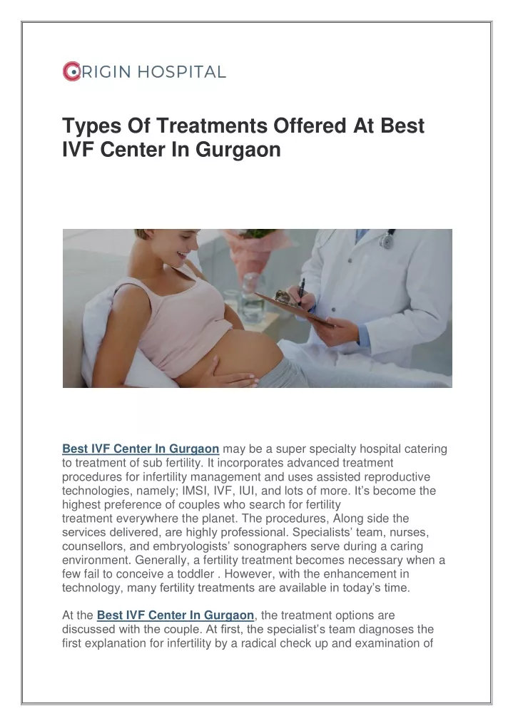 types of treatments offered at best ivf center