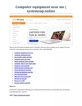 computer equipment near me systemsup online
