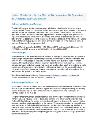 hydrogel market size by raw material
