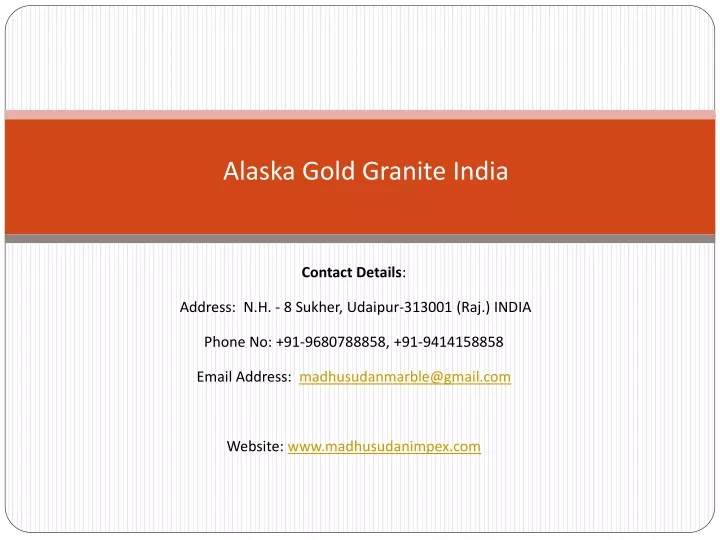 alaska gold granite india
