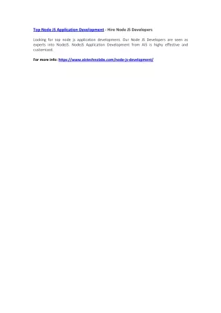 top node js application development hire node
