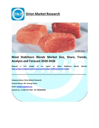 Meat Stabilizers Blends Market Growth, Size, Share and Forecast 2020-2026