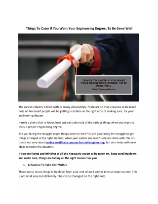 things to cater if you want your engineering