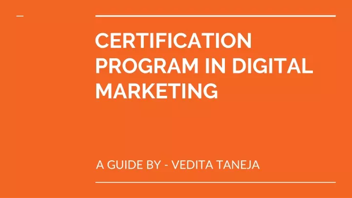 certification program in digital marketing
