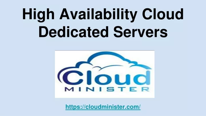 high availability cloud dedicated servers