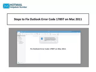 steps to fix outlook error code 17897 on mac 2011