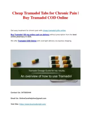 Cheap Tramadol Tabs for Chronic Pain | Buy Tramadol COD