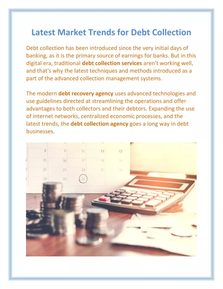 latest market trends for debt collection
