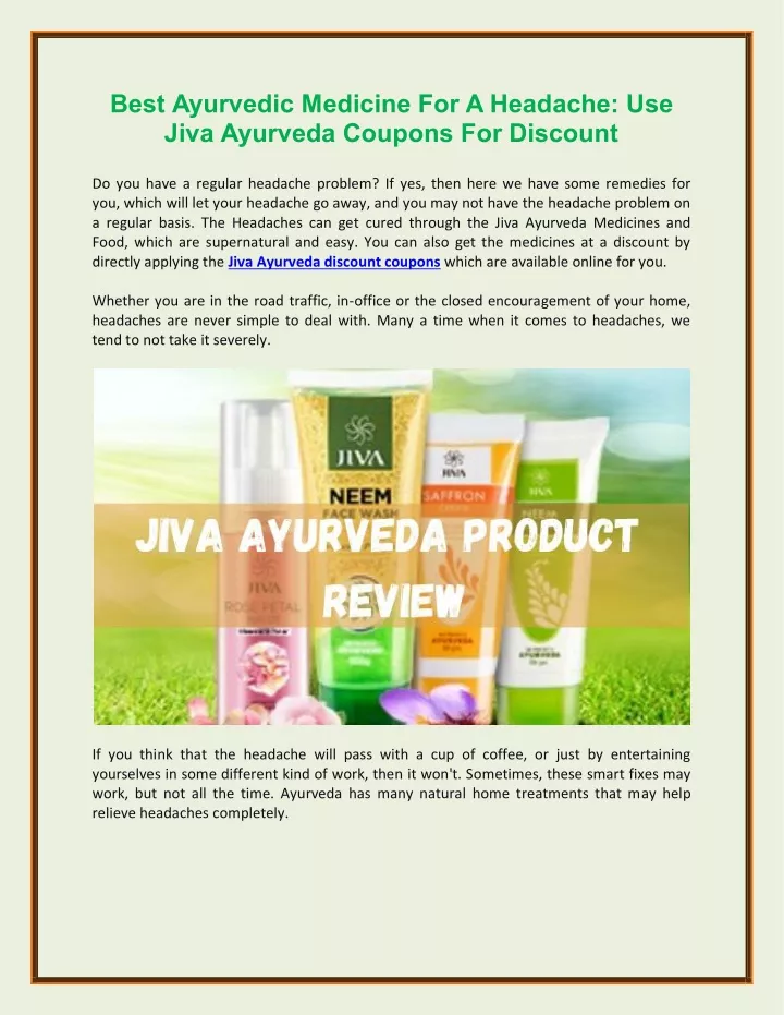 best ayurvedic medicine for a headache use jiva