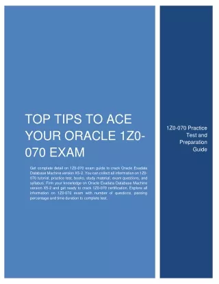 top tips to ace your oracle 1z0 070 exam