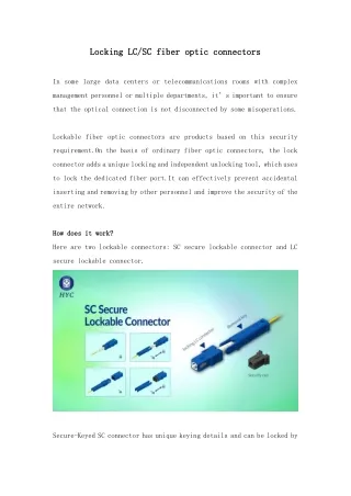 locking locking lc sc