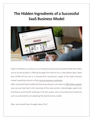 the hidden ingredients of a successful saas