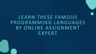 learn these famous programming languages