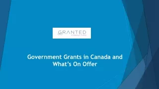 Government Grants in Canada and What’s On Offer