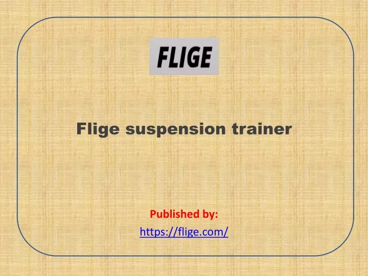 flige suspension trainer published by https flige com