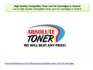 High Quality Compatible Toner and Ink Cartridges in Ontario