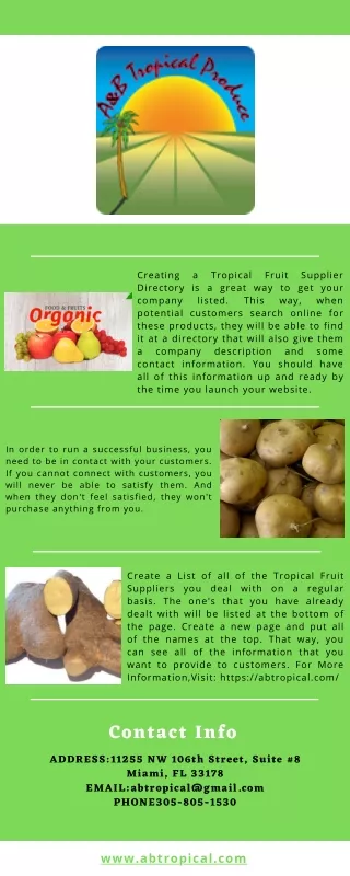 Tropical Fruits Wholesaler
