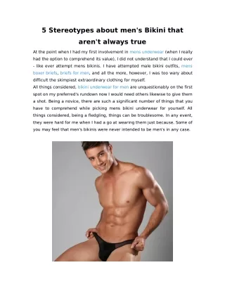 5 Stereotypes about men's Bikini that aren't always true