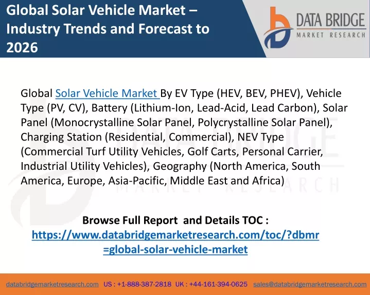 global solar vehicle market industry trends