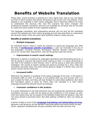 benefits of website translation