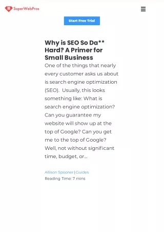 Why is SEO So Da** Hard? A Primer for Small Business
