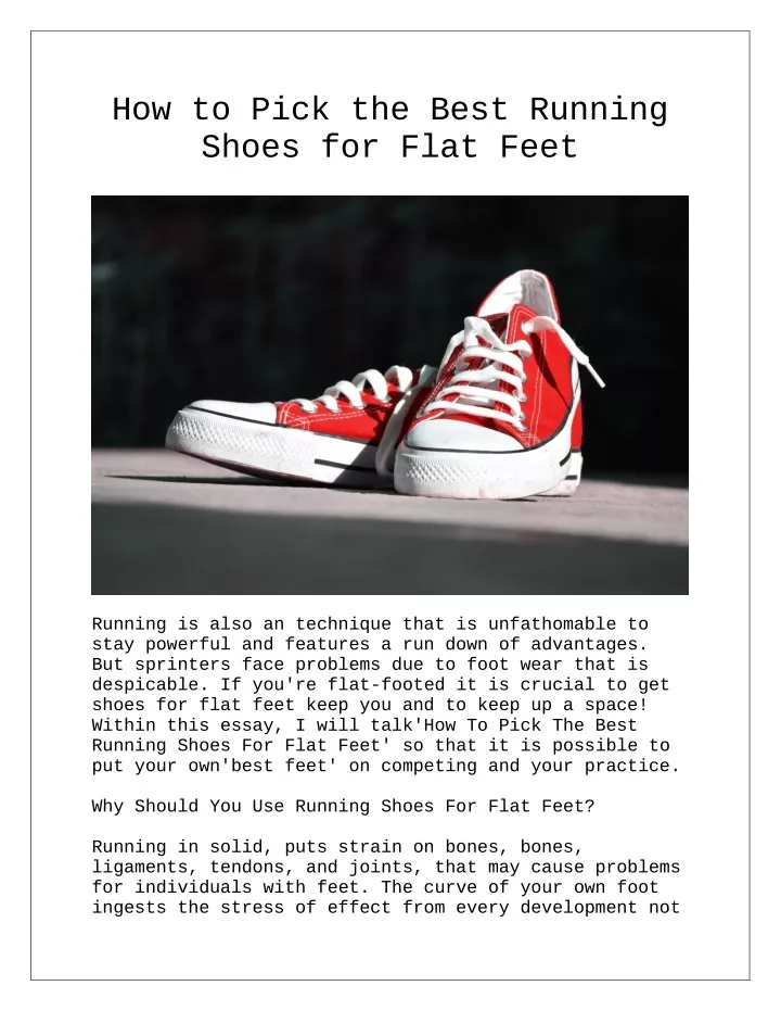 how to pick the best running shoes for flat feet