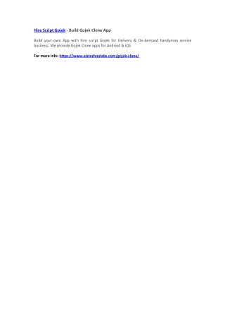 hire script gojek build gojek clone app