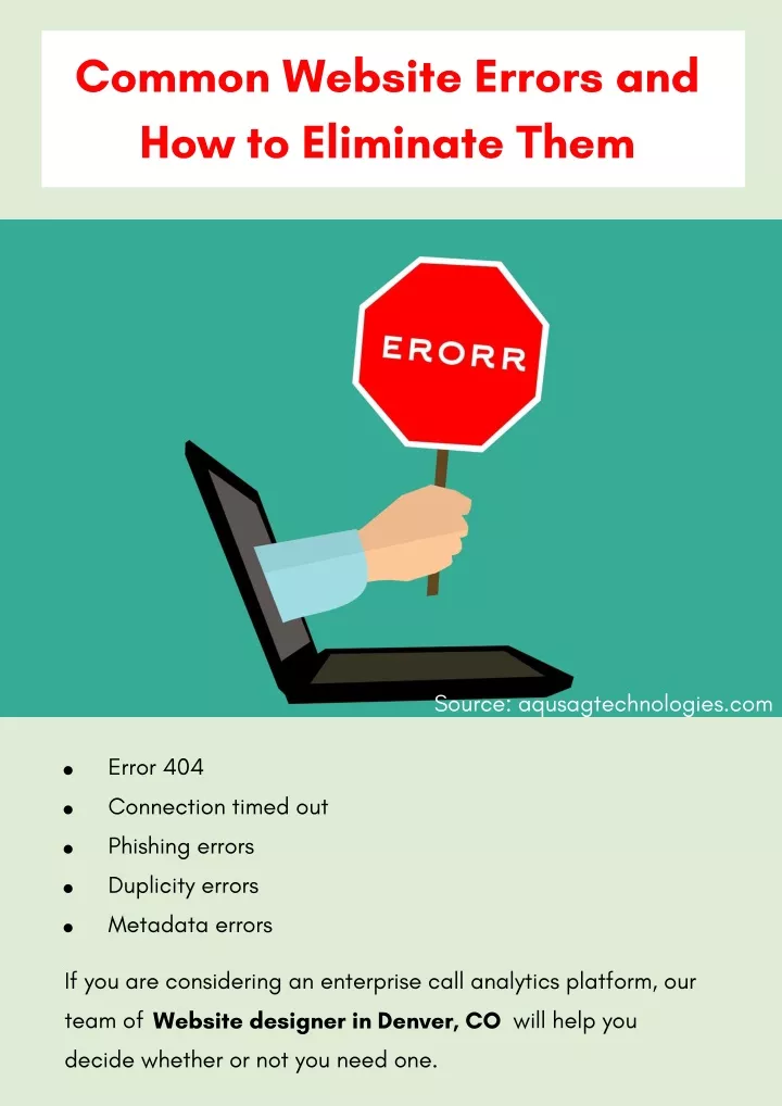 common website errors and how to eliminate them