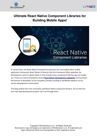 ultimate react native component libraries