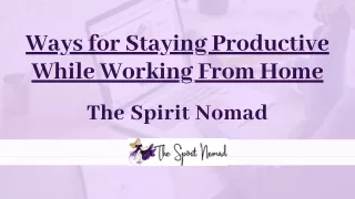Ways for Staying Productive While Working From Home - The Spirit Nomad