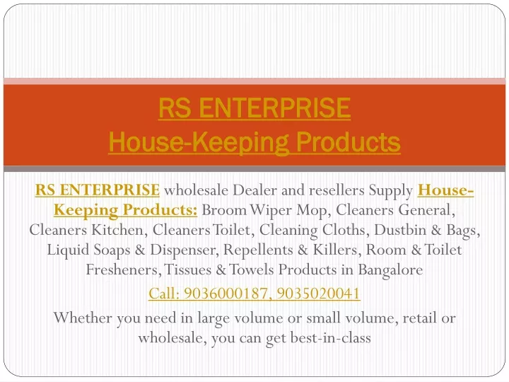 rs enterprise house keeping products