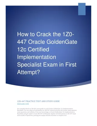 how to crack the 1z0 447 oracle goldengate