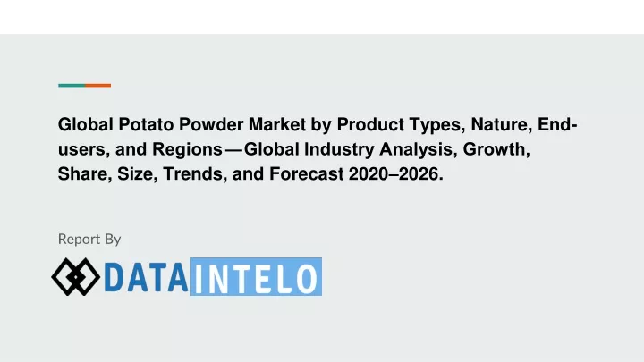global potato powder market by product types