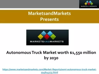 Autonomous Truck Market worth $1,550 million by 2030