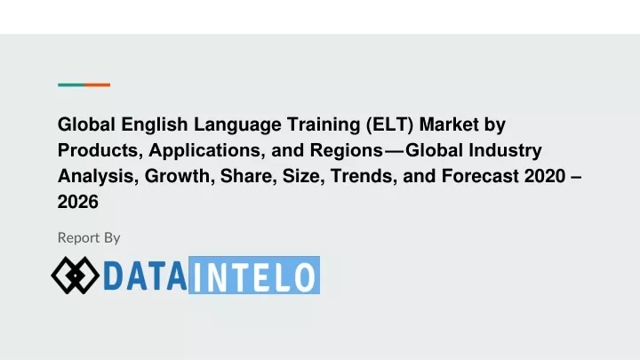 global english language training elt market