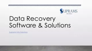 Best Data Recovery Software | Suprams Info Solutions