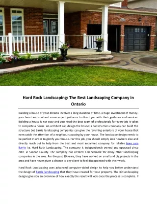 Hard Rock Landscaping- The Best Landscaping Company in Ontario