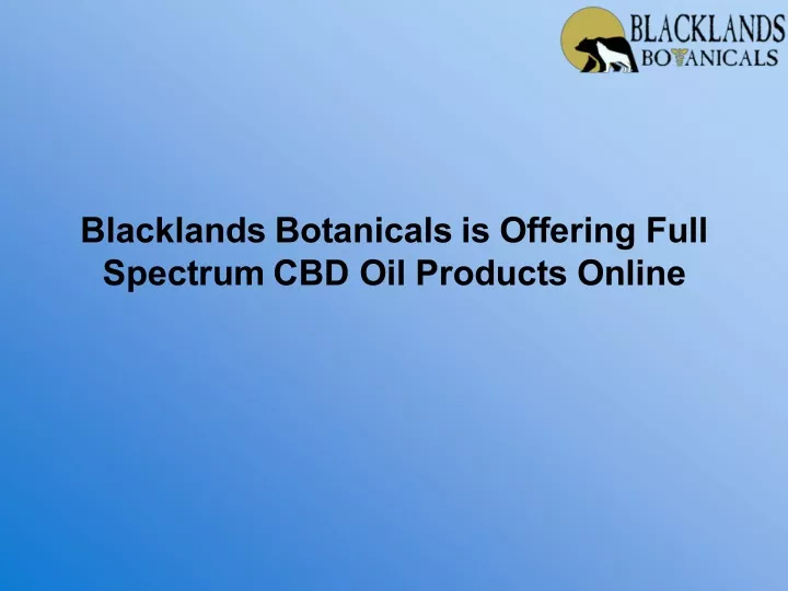 blacklands botanicals is offering full spectrum