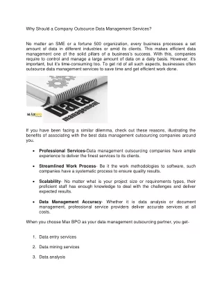 why should a company outsource data management