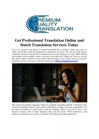 Get Professional Translation Online