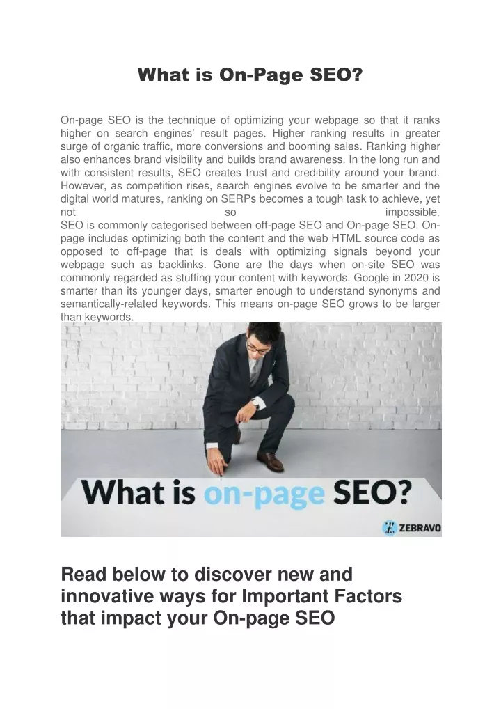 what is on page seo on page seo is the technique
