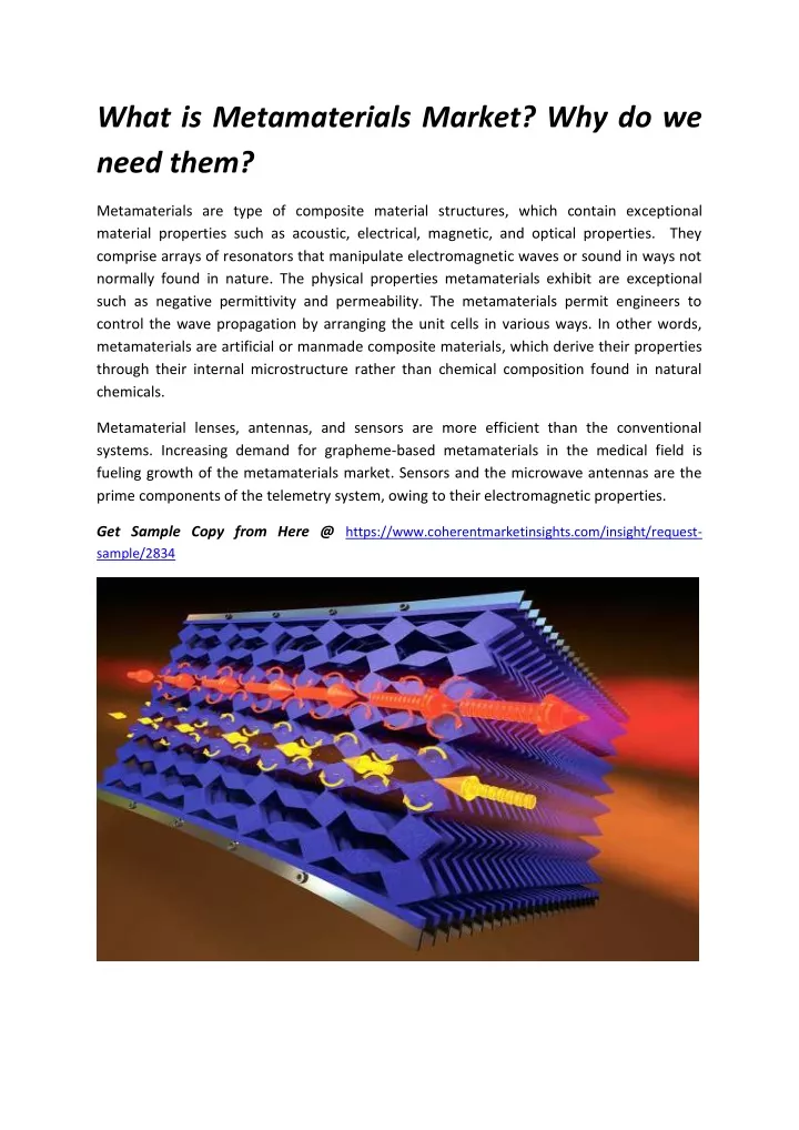 what is metamaterials market why do we need them