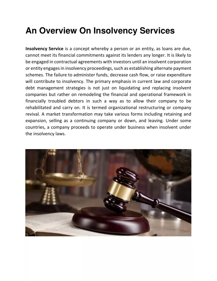 an overview on insolvency services