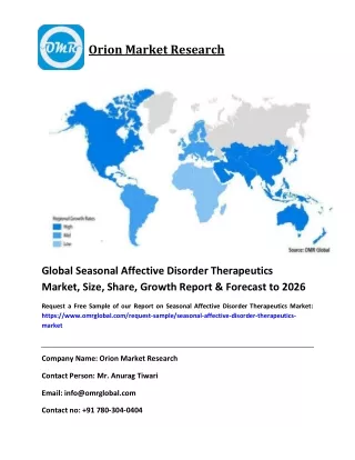 Global Seasonal Affective Disorder Therapeutics Market Size, Share & Forecast To 2020-2026