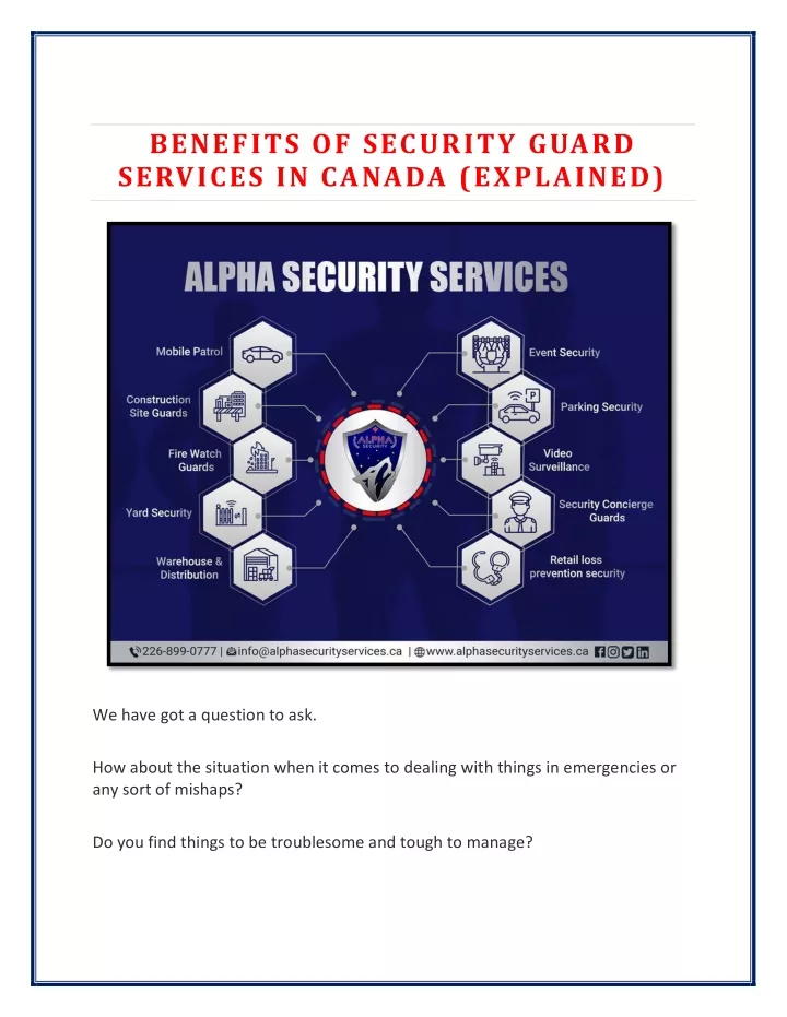 benefits of security guard services in canada